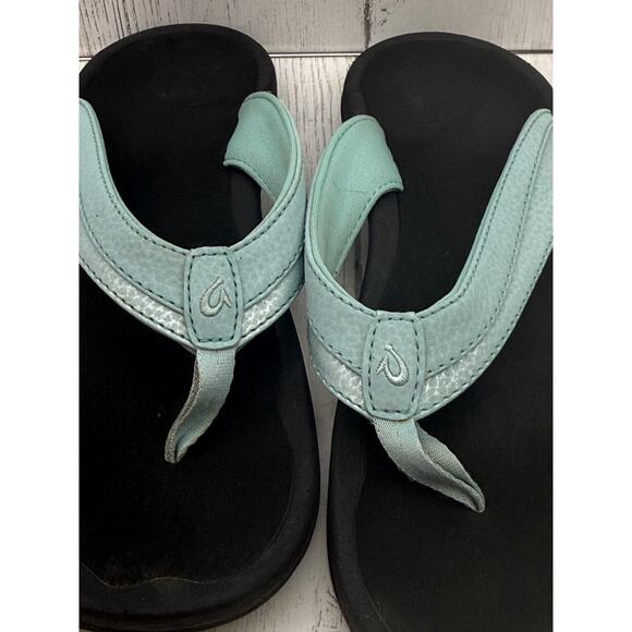 Olukai Ohana Women's Flip Flops Thong Sandals Sz 8 Light Blue Teal Sea Glass - Picture 8 of 10